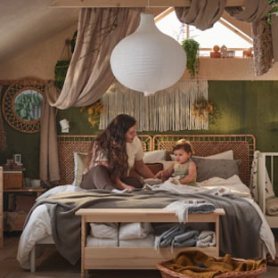 Comfortable Bohemian-style Shared Bedroom